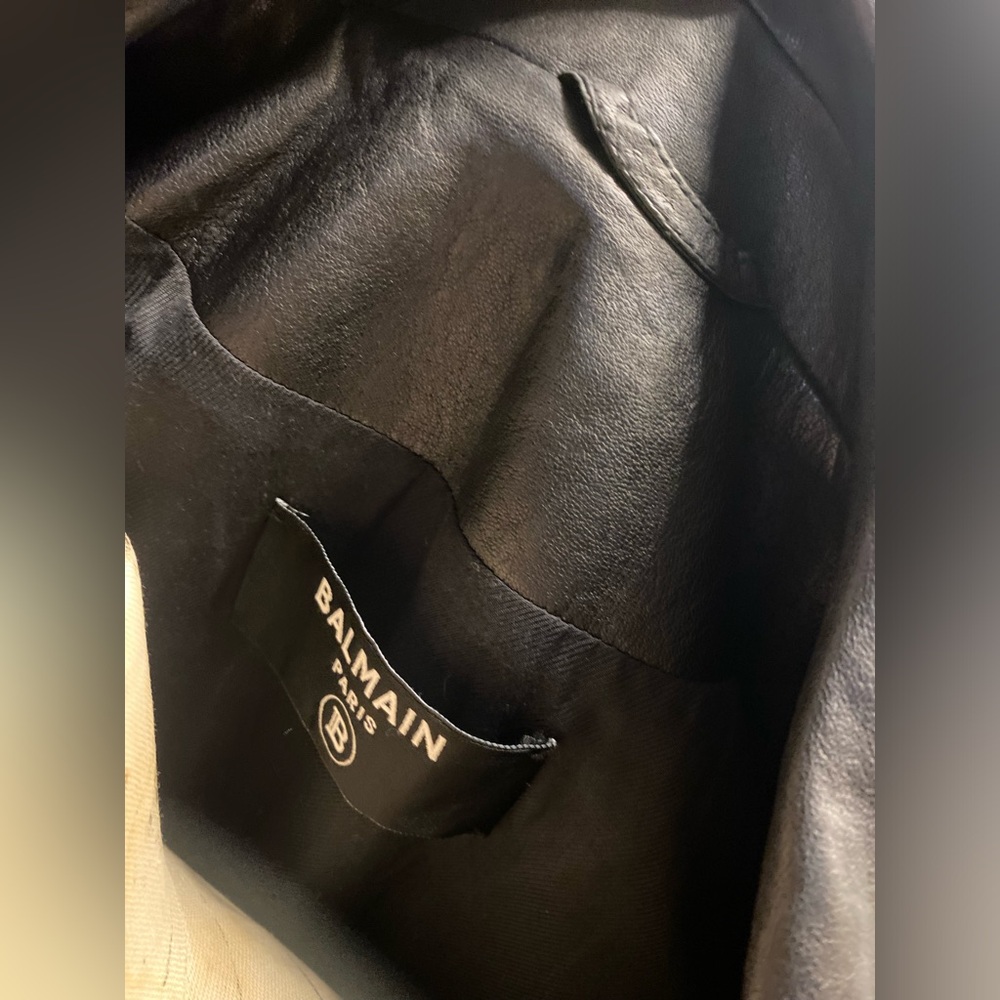 BALMAIN ZIPPER DETAILS LEATHER JACKET IN BLACK - Picture 11 of 16